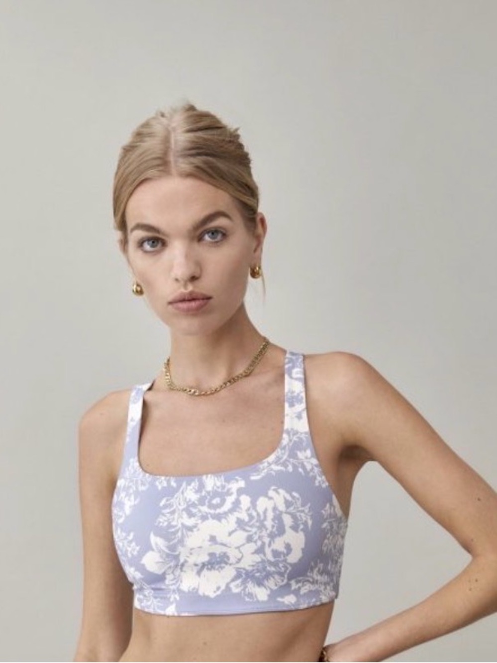 Reformation Floral Square-Neck Bra